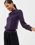 Oasis Blouse With Key Hole Detail In Purple - Blue