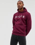 Nicce Hoodie In Red With Logo - Red