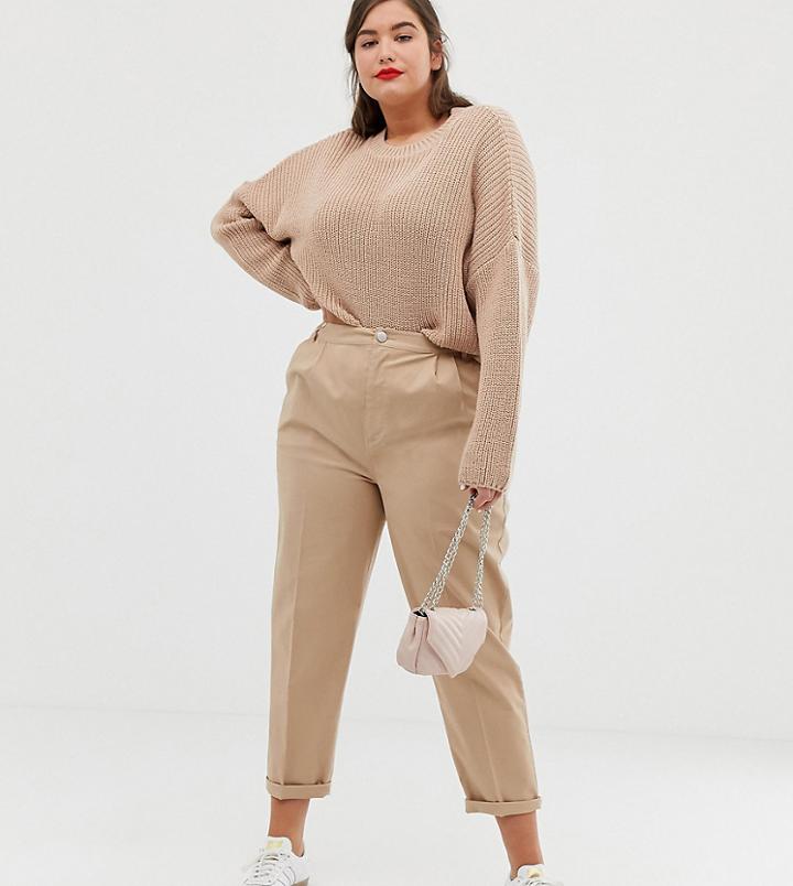 Asos Design Curve Chino Pants-beige