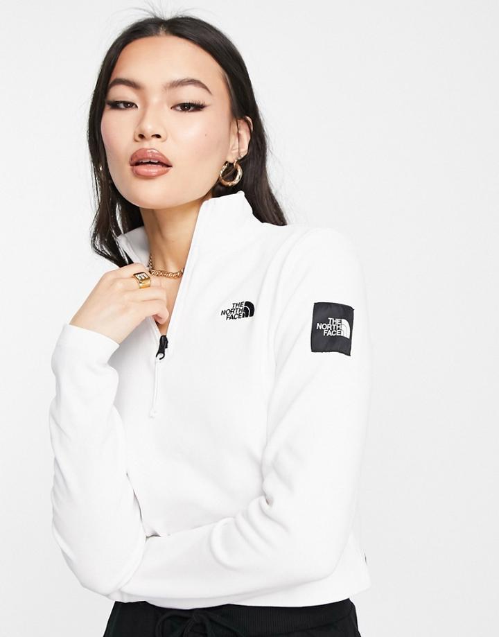 The North Face Black Box 1/4 Zip Long Sleeve T-shirt In White
