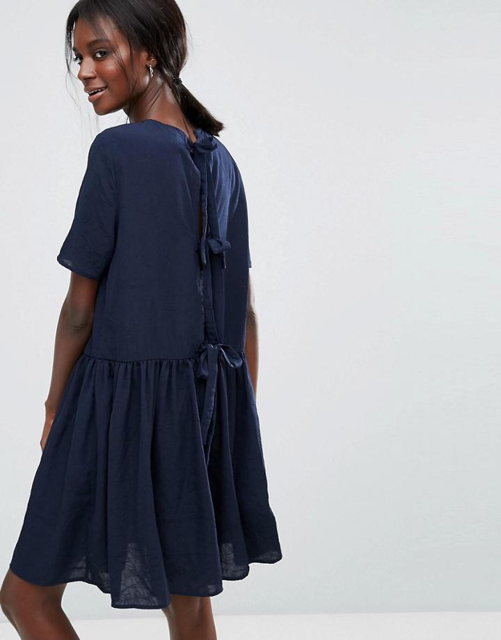 Y.a.s Tie Back Dress - Blue