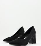 Simply Be Wide Fit Isla Pointed Heeled Shoes In Black
