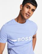 Boss Bodywear Slim Fit Bold Chest Logo Sun Protection T-shirt In Light Blue-blues