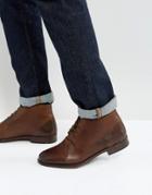 Asos Chukka Boots In Brown Leather - Brown