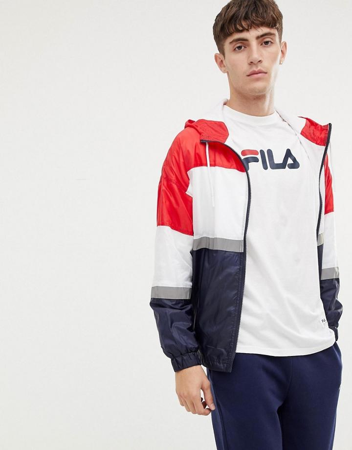 Fila White Line Cedric Lightweight Windbreaker Jacket In Navy - Navy