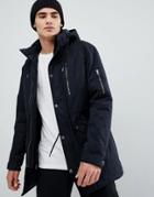 Only & Sons Padded Parka With Multi Pockets - Black