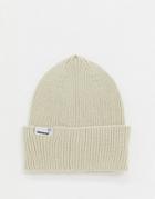 Asos Daysocial Fisherman Beanie In Beige-white