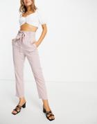 Miss Selfridge Paperbag Pants In Pink