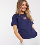 Daisy Street Relaxed T-shirt With Los Angeles Embroidery-navy