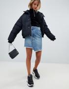 Miss Sixty Denim Skirt With Overlay Detail - Blue