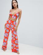 Asos Design Premium Tango Animal Pyjama Trouser - Multi