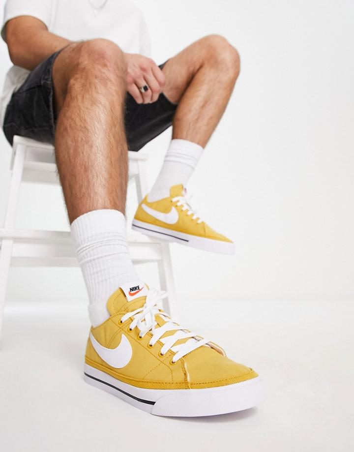 Nike Court Legacy Canvas Sneakers In Sanded Gold-yellow