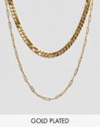 Gogo Philip Double Layered Gold Plated Necklace - Gold