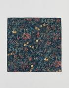 Gianni Feraud Liberty Print Wild Flowers Pocket Square - Navy
