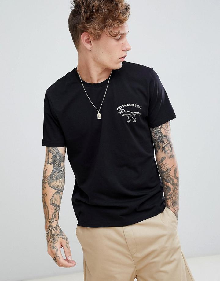 Brooklyn Supply Co T-shirt With No Thank You Print In Black - Black