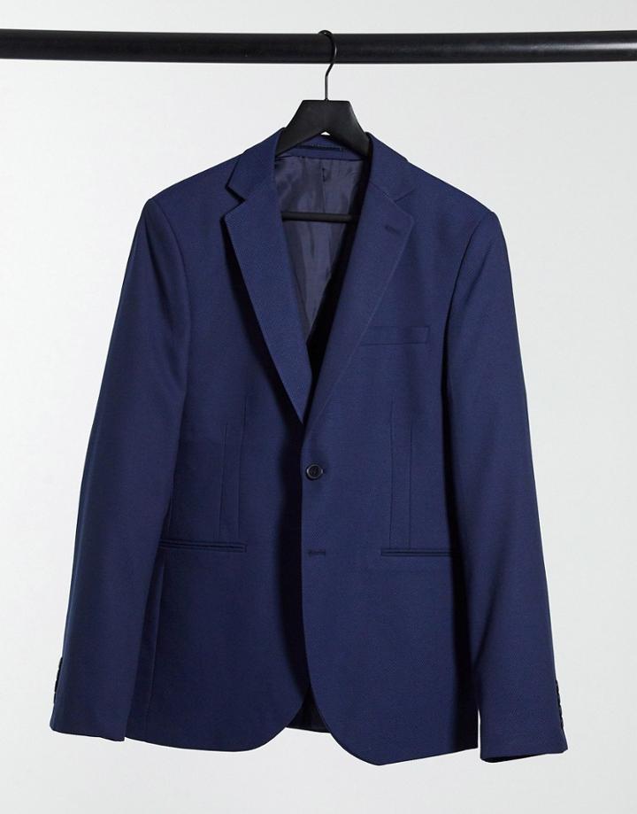 Bolongaro Trevor Plain Super Skinny Suit Jacket In Navy