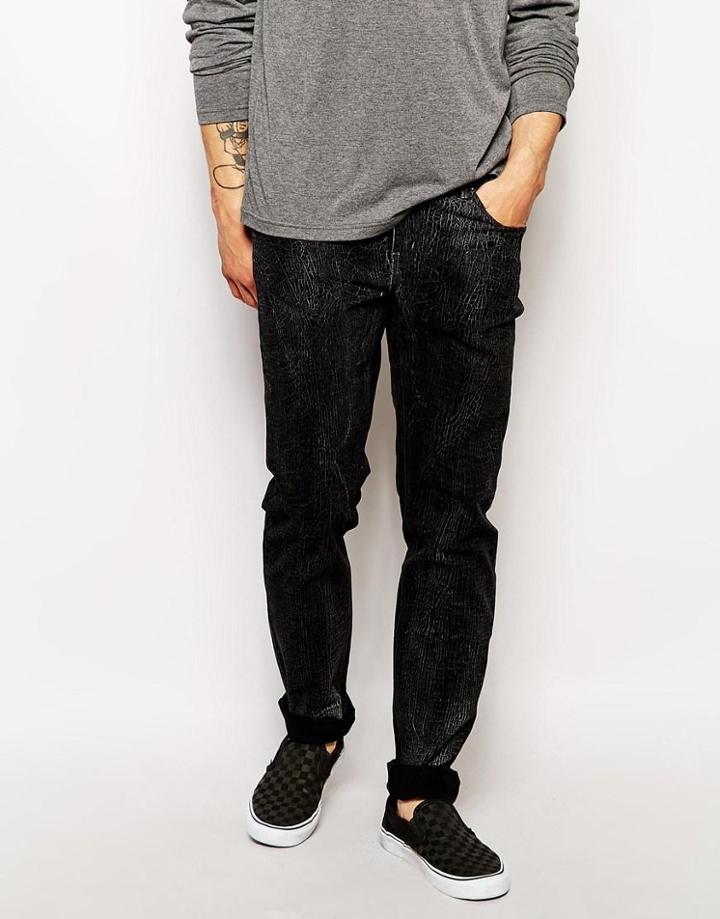 Zee Gee Why Jeans Sticks & Bones Super Skinny Goth Snakeskin Wash