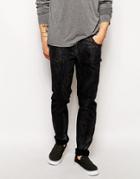 Zee Gee Why Jeans Sticks & Bones Super Skinny Goth Snakeskin Wash