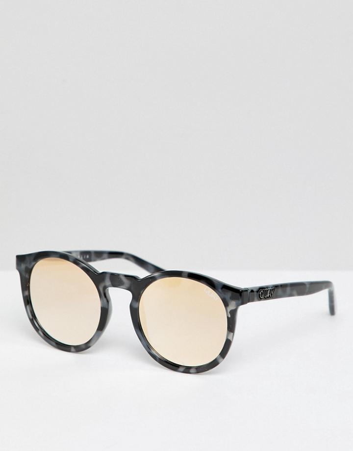 Quay Australia Kosha Comeback Round Sunglasses In Tort & Gold - Brown
