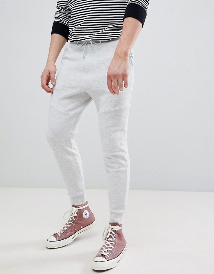 Pull & Bear Piqu Joggers In Light Gray - Gray