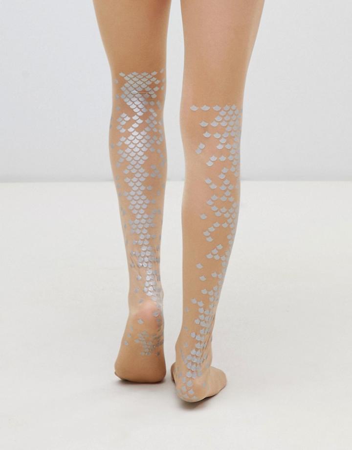 Asos Design Halloween Mermaid Tights - Beige