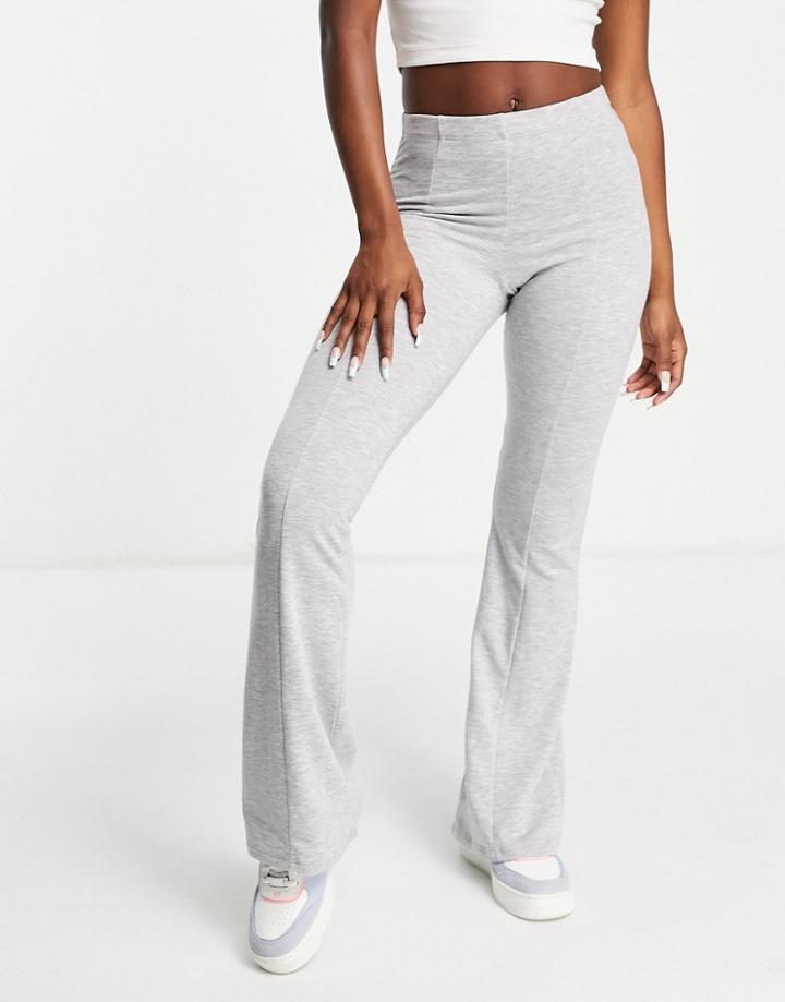 Topshop Seamed Sweatpants Flare In Gray-grey