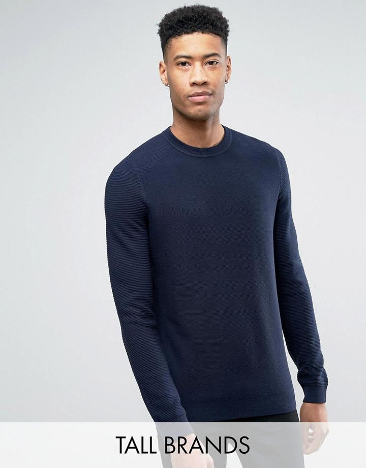 Ted Baker Tall Crew Neck Sweater - Navy