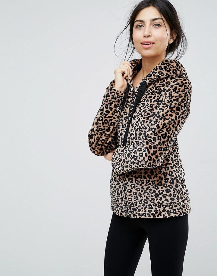 Hunkemoller Cheetah Fleece Sweater - Brown