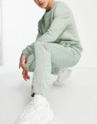 Sixth June Track Sweatpants In Dusty Green With Monogram Logo Print - Part Of A Set