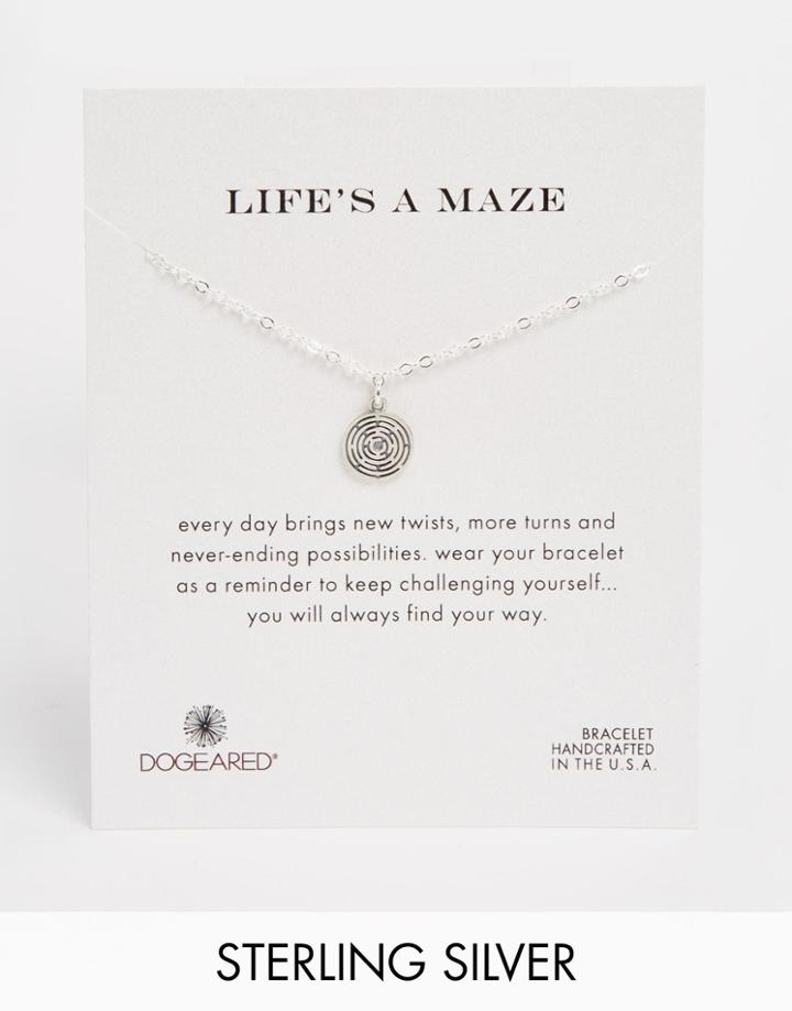 Dogeared Lifes A Maze Sterling Silver Compass Bracelet - Silver