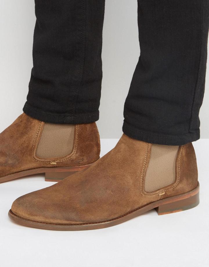 Walk London Suede Chelsea Boot - Beige