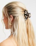 Monki Ava Claw Hair Clip In Black And White-multi
