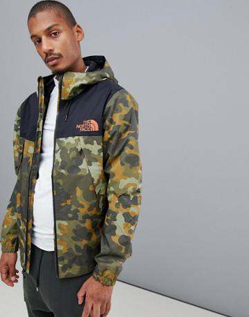 The North Face 1990 Mountain Q Jacket In Macrofleck Print - Green