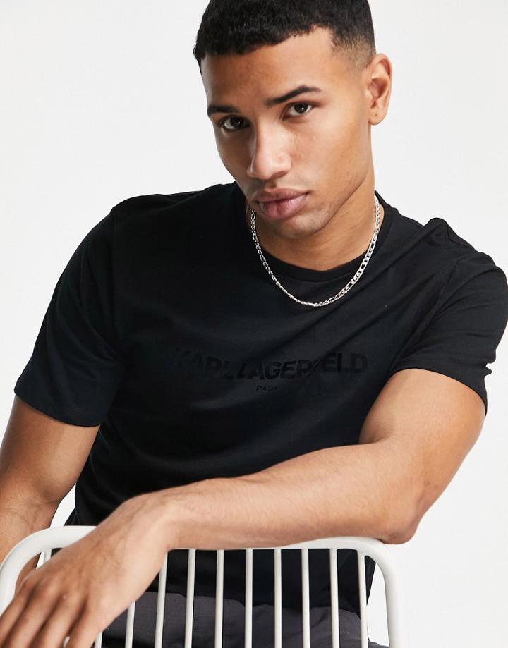 Karl Lagerfeld Classic Logo T-shirt In Black