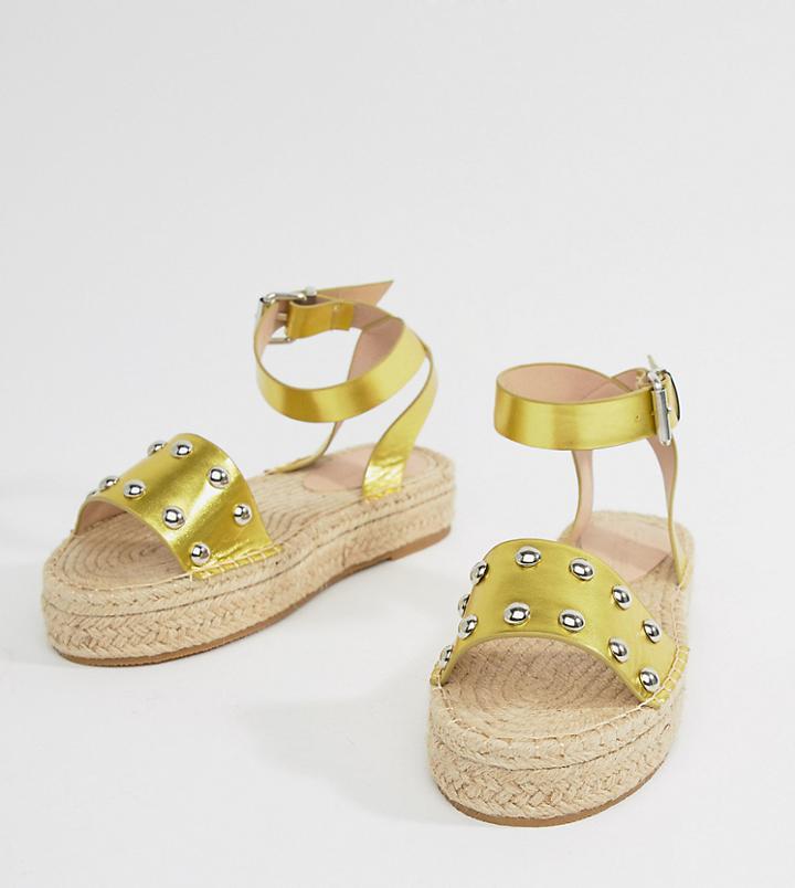 Asos Design Jake Studded Espadrille Sandals - Green