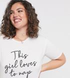 In The Style Plus X Billie Faiers Slogan T Shirt And Legging Set In White Multi
