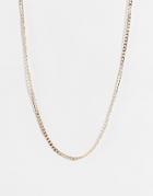 Topshop Thin Flat Curb Chain Necklace In Gold
