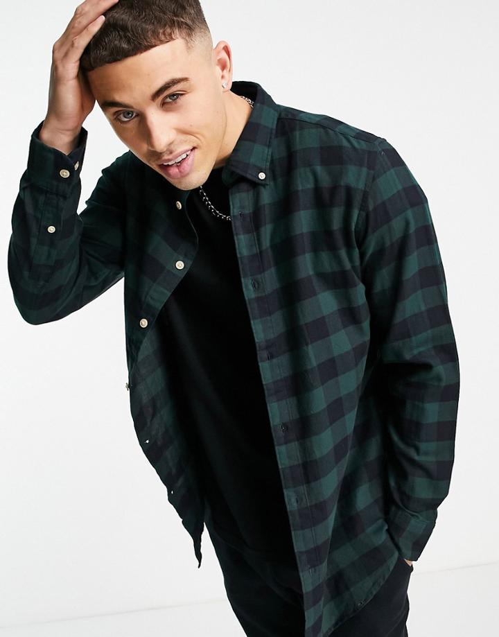 Selected Homme Buffalo Check Shirt In Green