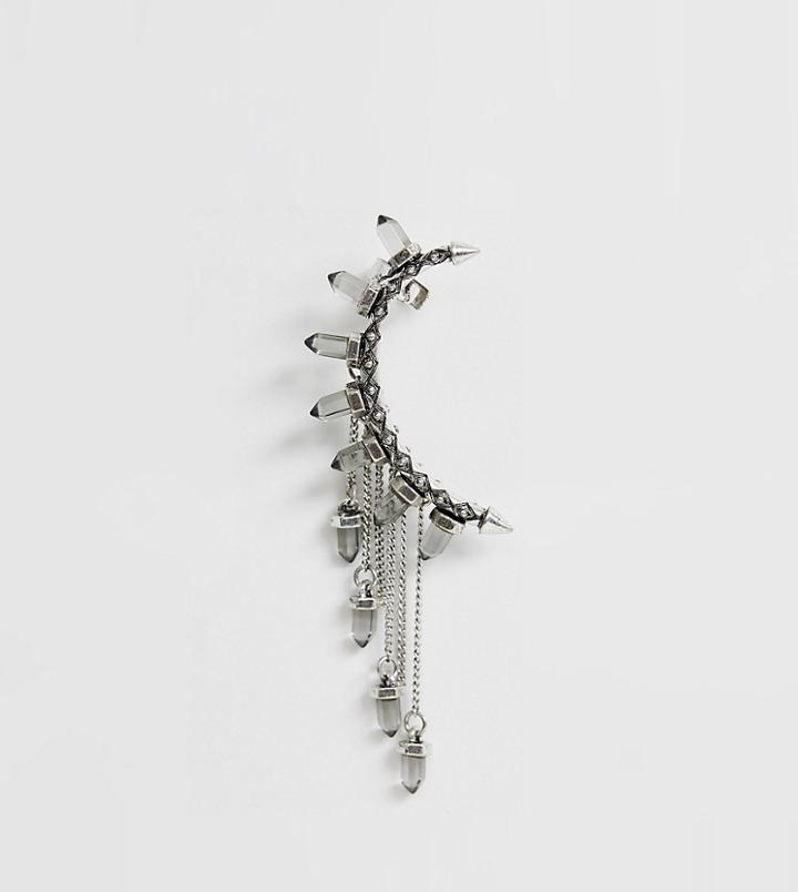 Reclaimed Vintage Inspired Statement Ear Cuff With Stone Detail In Silver Exclusive To Asos - Silver