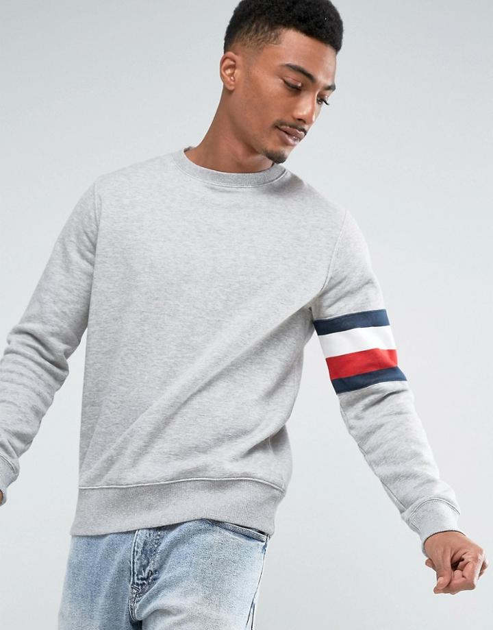 Tommy Hilfiger Brody Sweater With Icon Arm Stripe Detail In Gray - Gray