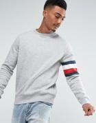 Tommy Hilfiger Brody Sweater With Icon Arm Stripe Detail In Gray - Gray