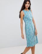 Sugarhill Boutique Mermaid Print Fit & Flare Dress - Blue