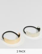 Asos Pack Of 2 Curved Metal Hair Ties - Multi