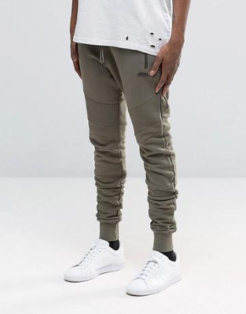 Hand Of God Biker Joggers - Khaki
