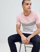 Jack & Jones Originals Longline T-shirt With Block Panel Details - Pink
