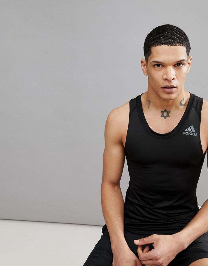 Adidas Training Compression Tank In Black Cf7219 - Black