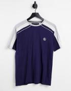 Soul Star Arm Panel T-shirt In Navy
