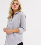 New Look Maternity Cord Shirt In Gray-black