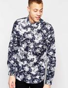 Dr Denim Shirt Carv Charcoal Mineral Print - Charcoal