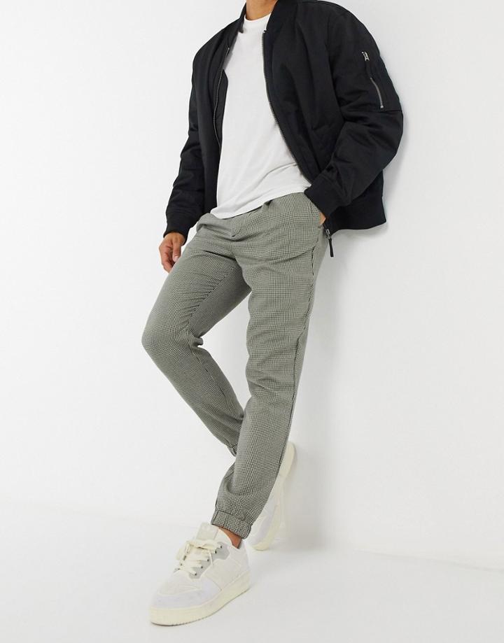 Asos Design Tapered Smart Sweatpants In Dogtooth-neutral